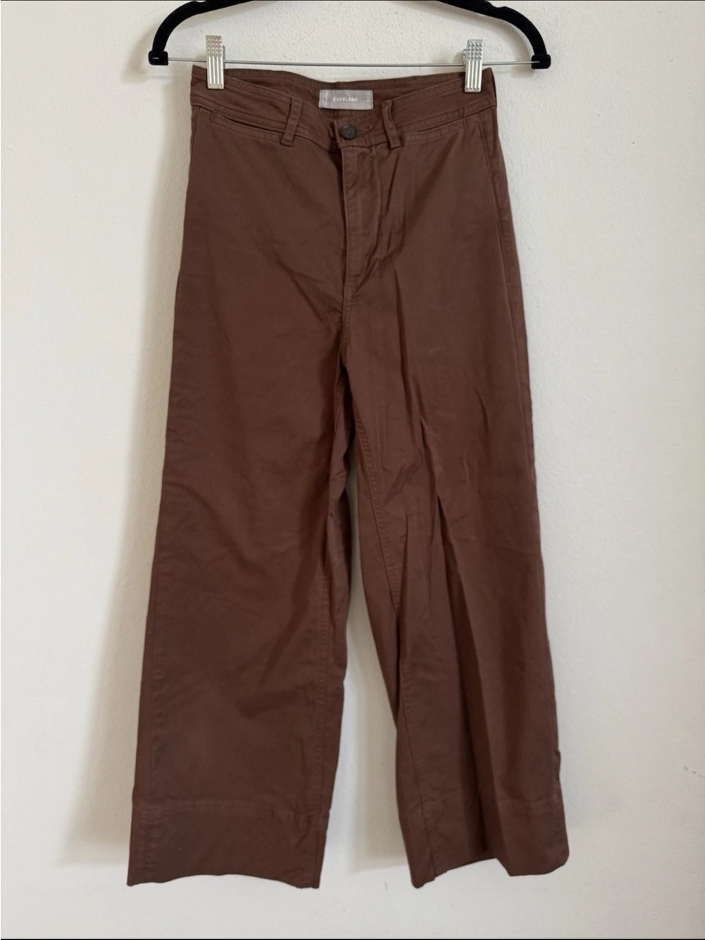 Everlane Colombo Brown Chino High Waist Wide Leg Pants Size 0